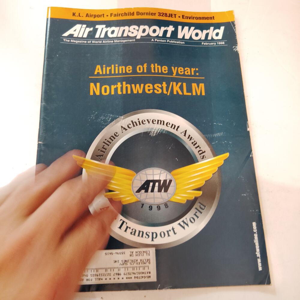 Air Transport World Magazine - Feb 1998 - Airline of the Year Northwest/KLM